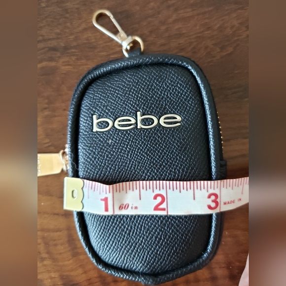 BEBE RINA LOGO SMALL BLACK SIGNATURE LOGO PRINT BACKPACK BAG W/ POUCH - Picture 9 of 12